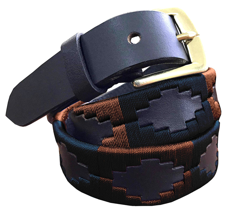 JUNÍN — Children's Polo Belt CARLOS DIAZ Boys Girls Kids Childrens Premium Unisex Brown Leather Embroidered Designer Gaucho Polo Belt
