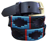 LOBOS — Children's Polo Belt CARLOS DIAZ Boys Girls Kids Childrens Premium Unisex Brown Leather Embroidered Designer Gaucho Polo Belt