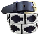 DAIREAUX — Children's Polo Belt CARLOS DIAZ Boys Girls Kids Childrens Premium Unisex Brown Leather Embroidered Designer Gaucho Polo Belt