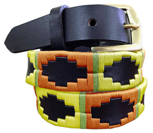 DESEADO — Children's Polo Belt CARLOS DIAZ Boys Girls Kids Childrens Premium Unisex Brown Leather Embroidered Designer Gaucho Polo Belt