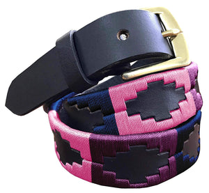 LA PLATA — Children's Polo Belt CARLOS DIAZ Boys Girls Kids Childrens Premium Unisex Brown Leather Embroidered Designer Gaucho Polo Belt