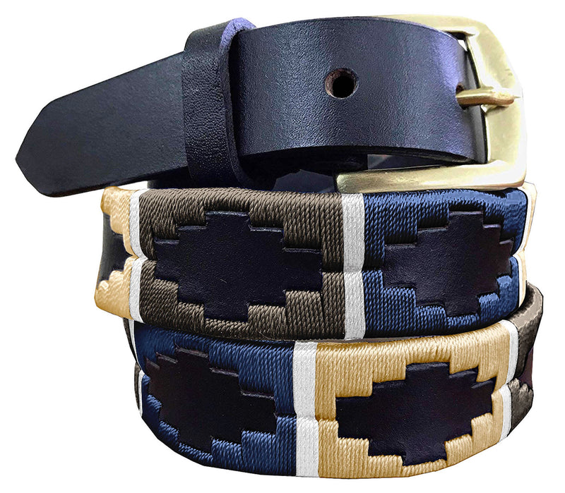 TARTAGAL — Children's Polo Belt CARLOS DIAZ Boys Girls Kids Childrens Premium Unisex Brown Leather Embroidered Designer Gaucho Polo Belt