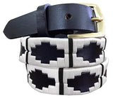 SANTA LUCÍA — Children's Polo Belt CARLOS DIAZ Boys Girls Kids Childrens Premium Unisex Brown Leather Embroidered Designer Gaucho Polo Belt