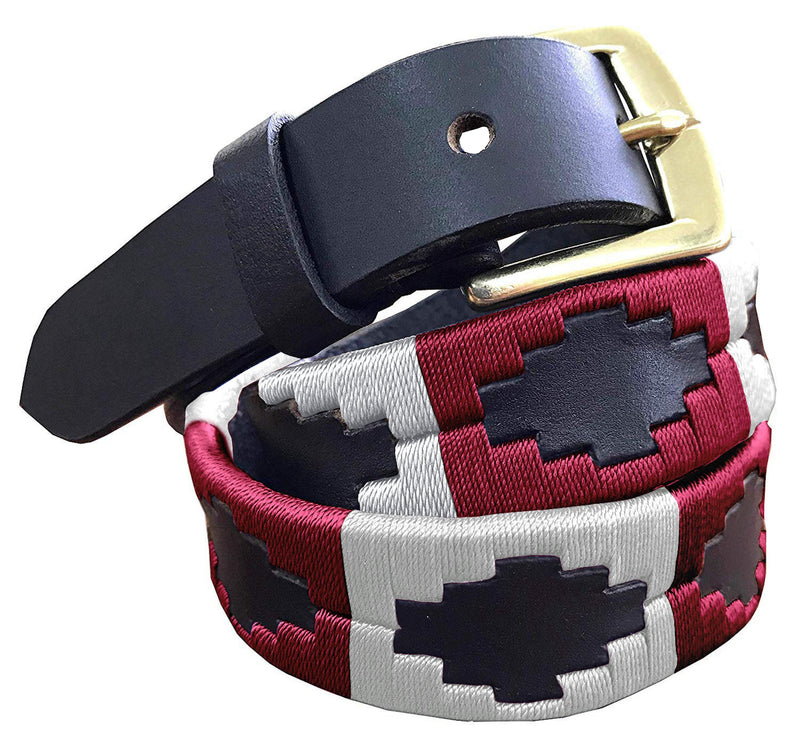 ARROYITO — Children's Polo Belt CARLOS DIAZ Boys Girls Kids Childrens Premium Unisex Brown Leather Embroidered Designer Gaucho Polo Belt
