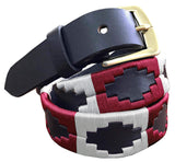ARROYITO — Children's Polo Belt CARLOS DIAZ Boys Girls Kids Childrens Premium Unisex Brown Leather Embroidered Designer Gaucho Polo Belt